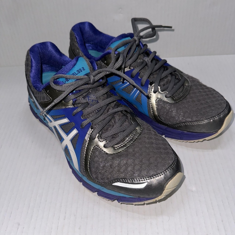 ASICS EXCEL33 2 Shoes Womens 9.5 Gray Blue Mesh Running Athletic Sneakers T365N